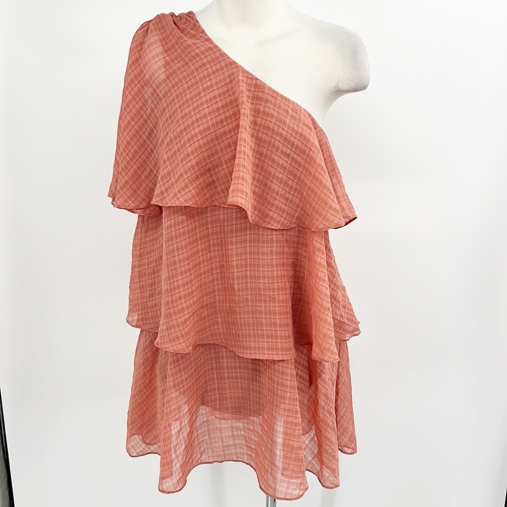 Revolve x House of Harlow 1960 Lillia Rose One Shoulder Tiered Mini Dress Medium - Picture 5 of 16